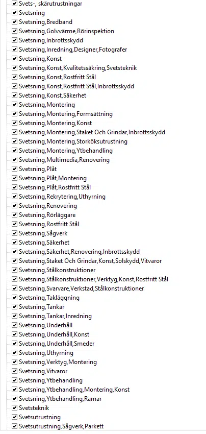 Švedska zbirka podatkov podjetij EXCEL Prenos 4